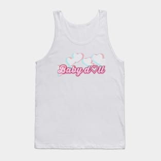 Babydoll with hearts calligraphy Tank Top